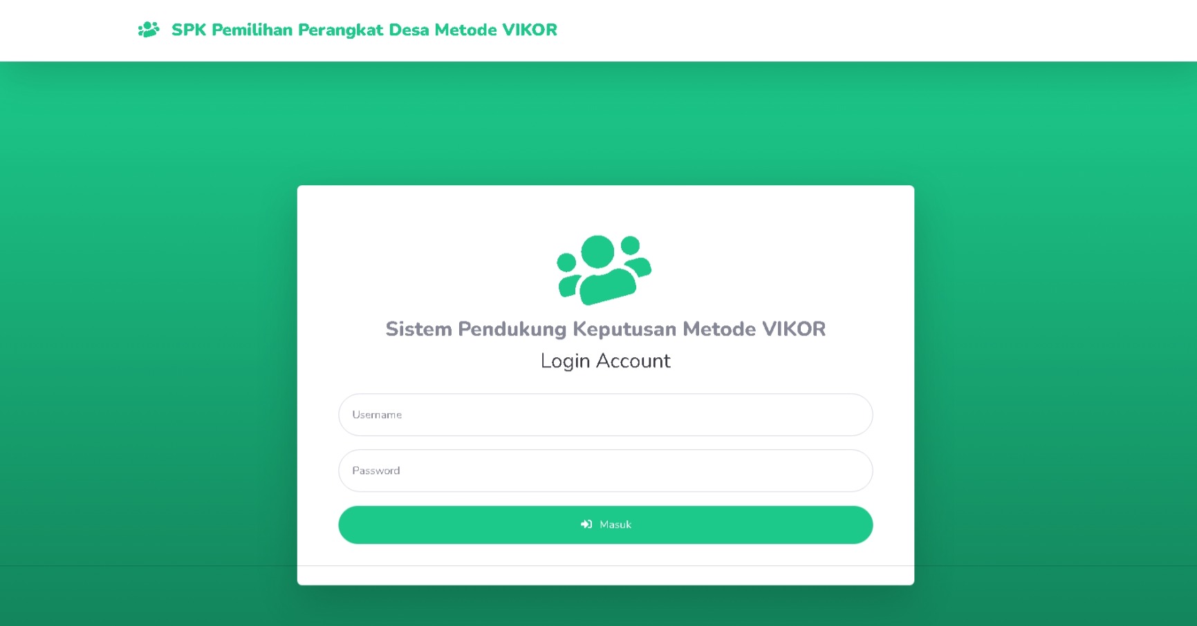 SPK Pemilihan Perangkat Desa Metode VIKOR